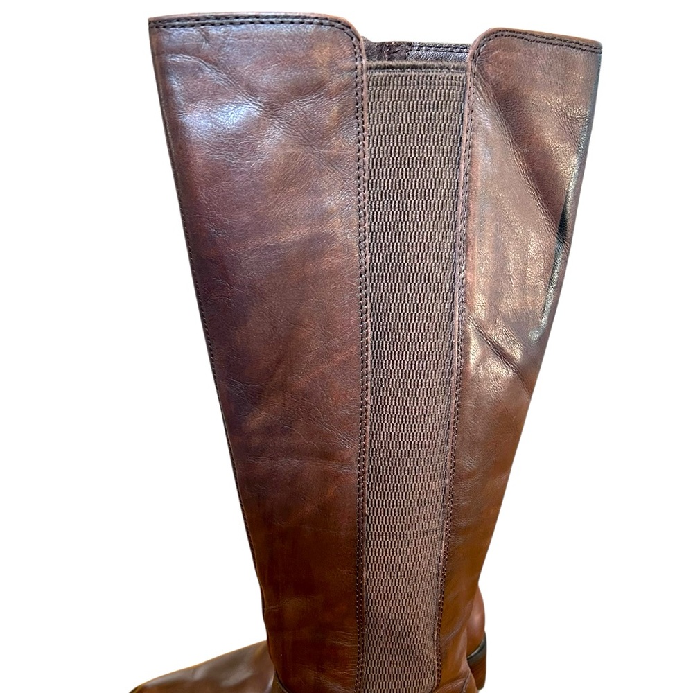 Born Brown Leather Boots with Block Heel 7.5 size stretch calf excellent condit - Picture 7 of 12